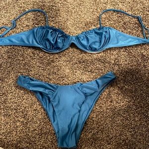 Shiny Teal bikini set